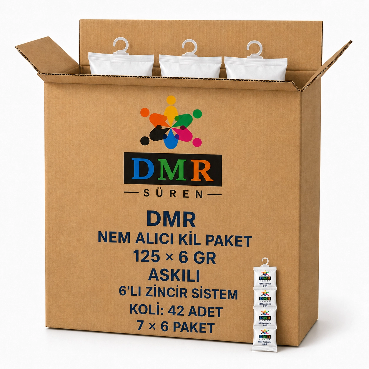 DMR Nem Alıcı Kil PAket   125×6 (ASKILI) 6 lı Zincir Sistem Koli (7 li 6 paket )