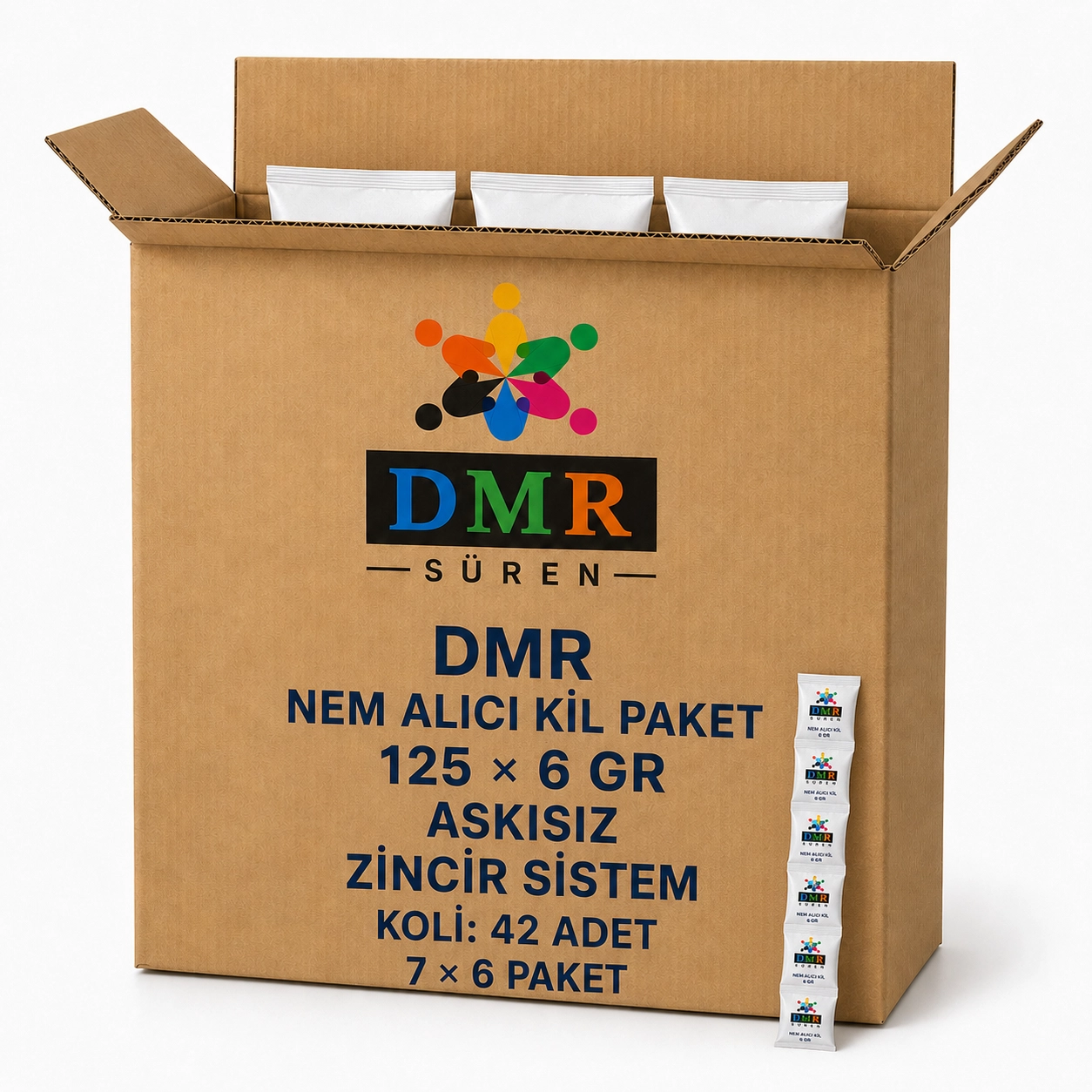DMR Nem Alıcı Kil PAket  125×6 (ASKISIZ) Zincir Sistem Koli (7 li 6 paket )