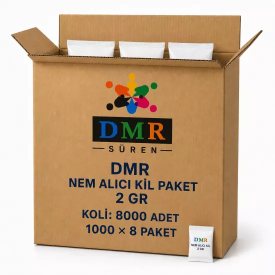DMR Nem Alıcı Kil PAket  2 gr  Koli (1000 li 8 paket) Moisture Absorber Clay Pack 2 g 
