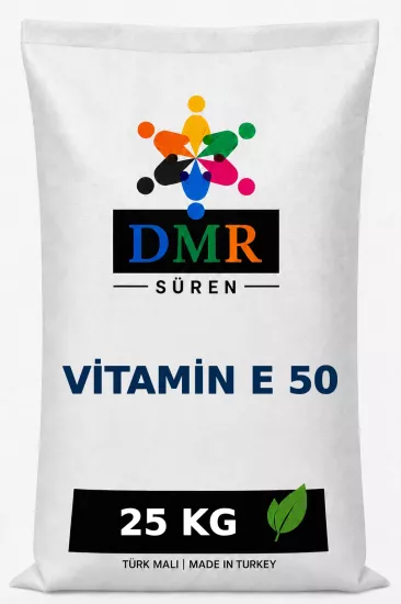 Vitamin E 50, Tocopherol, Yem Vitamini, Antioksidan Vitamin, Vitamin Hammaddesi, 25 kg