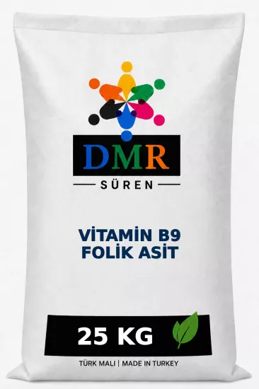 Vitamin B9, Folik Asit, Folic Acid, B9 Vitamini, Vitamin Hammaddesi, 25 kg
